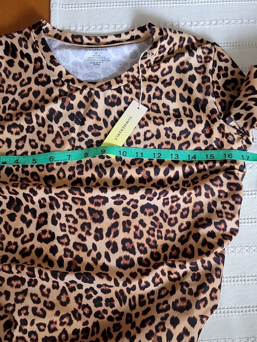 SZ 10 M SUMMERSALT Sunny Day Rash Guard High Leg Mid Rise Bikini Bottom Leopard - Picture 7 of 14